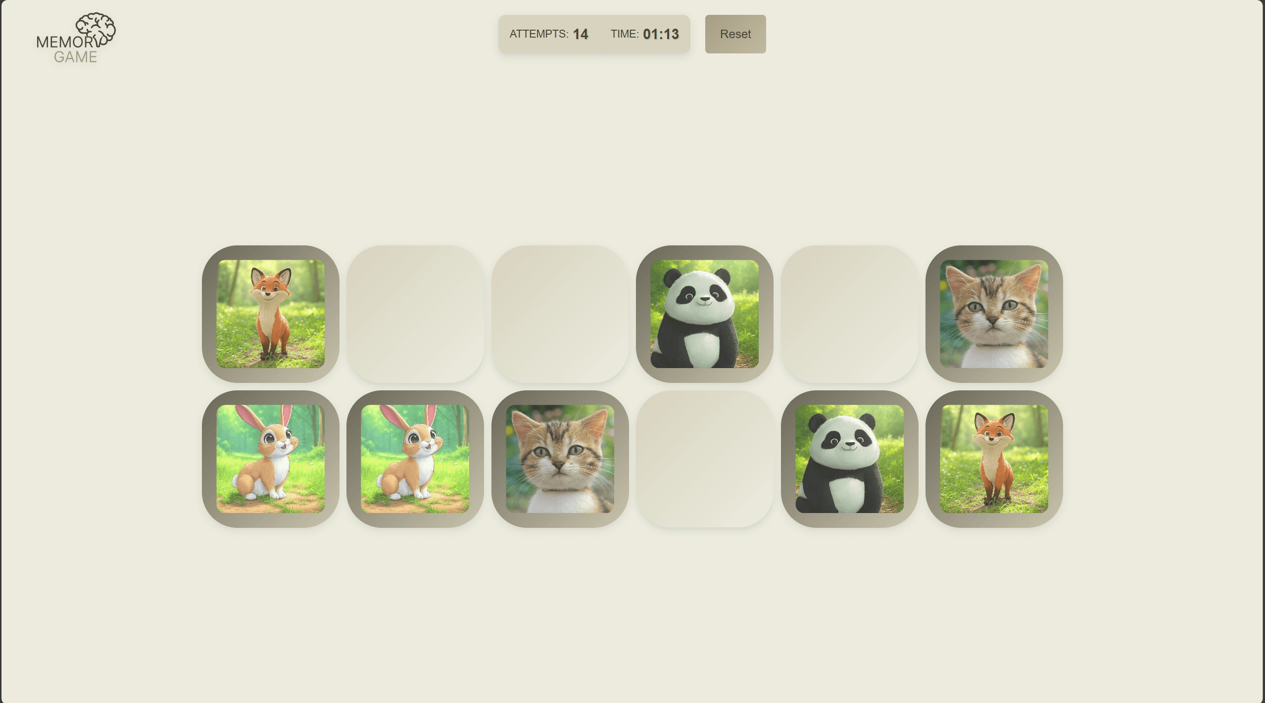 Gra w React.js Memory Game